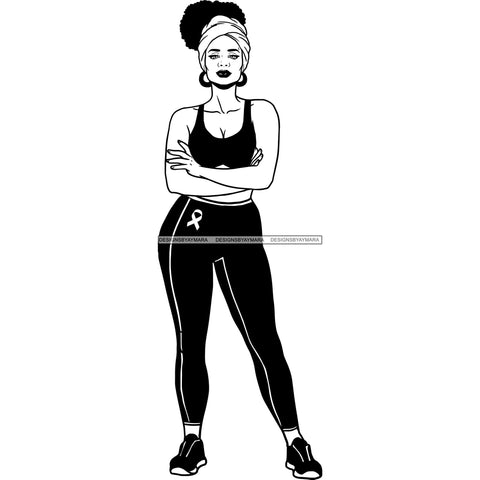 Strong Afro Woman SVG Cancer Survivor Cutting Files For Silhouette Cricut and More