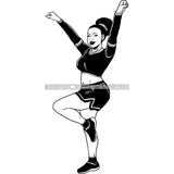 Afro Cheerleader Woman SVG Cutting Files For Silhouette Cricut and More