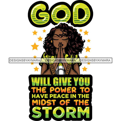 Afro Lola Woman Praying God Lord Prayers Pray Quotes Believe Church .SVG PNG JPG Clipart Vector Cutting Files