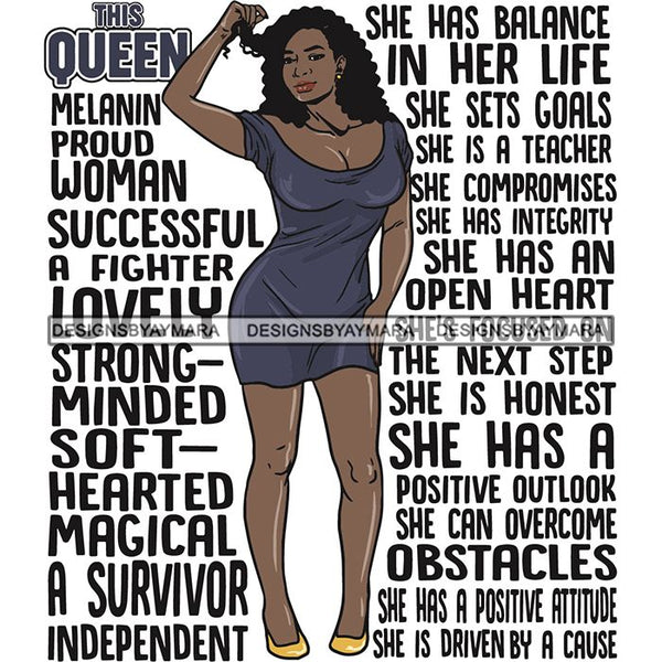 Afro Woman This Queen Quotes SVG Files For Cutting and More!