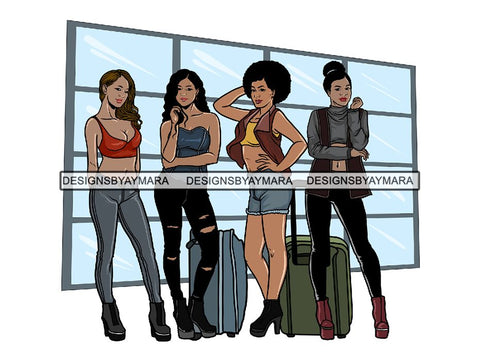 Ladies Trip Flight Getaway PNG Files For Print Not For Cutting