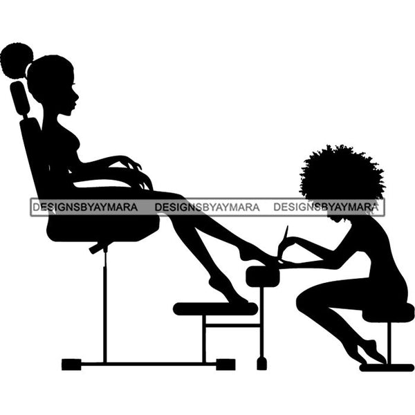 Nail Salon Shop Business Afro Nubian Melanin Popping Kinky Hair Beautiful African American Woman SVG Cutting Files