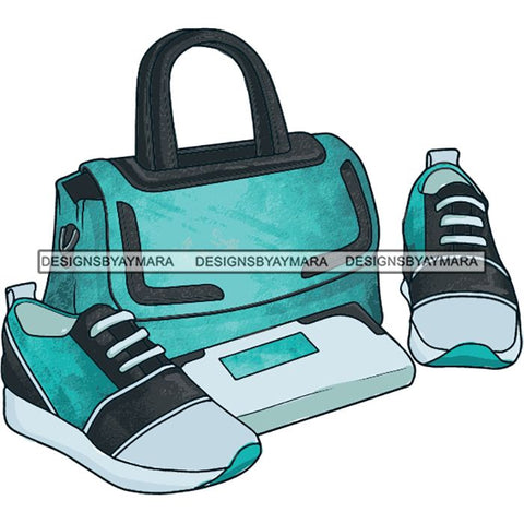 Purse Bag Shoes High Heels Glamour Luxury Fashion Shine SVG Clipart Vector Cutting Files