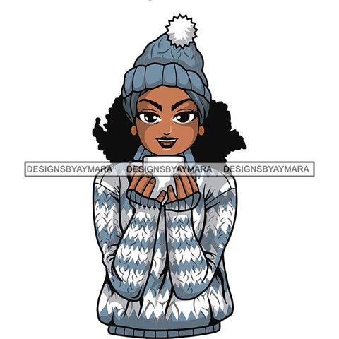 Afro Lola Christmas Winter Hot Coffee Cocoa Mood .SVG Cutting Files For Silhouette and Cricut and More!