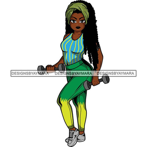 Lola Afro Beautiful Black Proud Woman Working Out .SVG Cutting Files For Silhouette and Cricut and More!