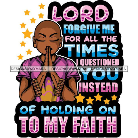 Afro Lola Woman Praying God Lord Prayers Pray Quotes Believe Church .SVG PNG JPG Clipart Vector Cutting Files
