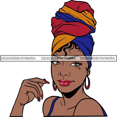 Afro Woman SVG Turban Head Wrap Cutting Files For Silhouette Cricut and More