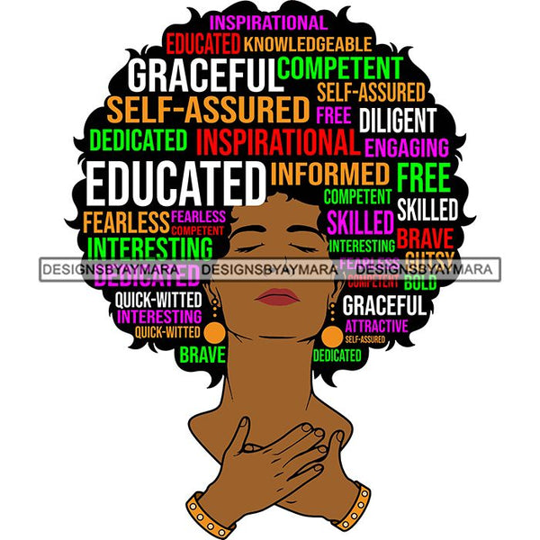Afro Succesful Woman Hair Quotes Black Lives Matter Proud Roots Nubian Melanin SVG Cut Files