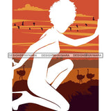 Sensual Woman Silhouette African Wildlife Proud Roots Safari Savanna Africa Continent Exotic Scenic SVG Cutting Files