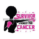 Strong Afro Woman SVG Cancer Survivor Cutting Files For Silhouette Cricut and More