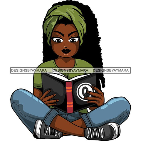 Afro Lola Reading Education Smart Woman .SVG Cutting Files For Silhouette Cricut and More!