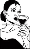 Woman Drinking Wine Relax Chilling Free Stress Feeling Fine Like a Red Wine Alcohol Drinker SVG Cutting Files For Silhouette Cricut and More!