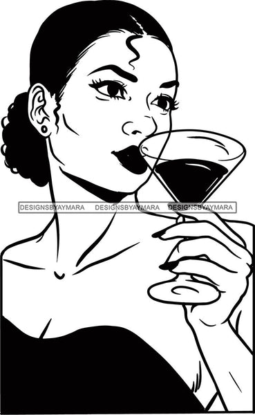 Woman Drinking Wine Relax Chilling Free Stress Feeling Fine Like a Red Wine Alcohol Drinker SVG Cutting Files For Silhouette Cricut and More!