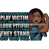 Afro Lola Strong Lady We can Do It Woman Power Flexing Arms Believe in Yourself Quotes .SVG Cutting Files For Silhouette and Cricut and More!