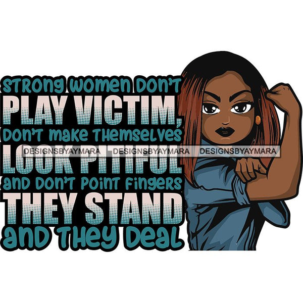 Afro Lola Strong Lady We can Do It Woman Power Flexing Arms Believe in Yourself Quotes .SVG Cutting Files For Silhouette and Cricut and More!