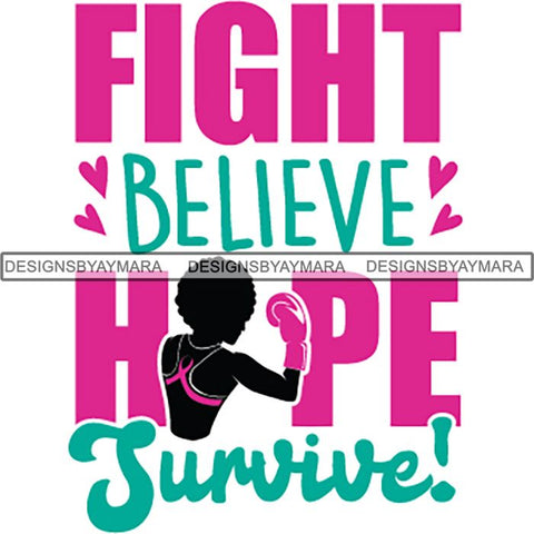 Strong Afro Woman SVG Cancer Survivor Cutting Files For Silhouette Cricut and More