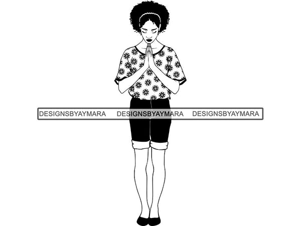 Classy Lady Praying God SVG Cut Files For Silhouette Cricut and More.
