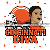 Cincinnati Diva Football Team SVG Cutting Files For Silhouette Cricut and More