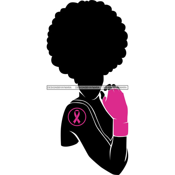 Strong Afro Woman SVG Cancer Survivor Cutting Files For Silhouette Cricut and More
