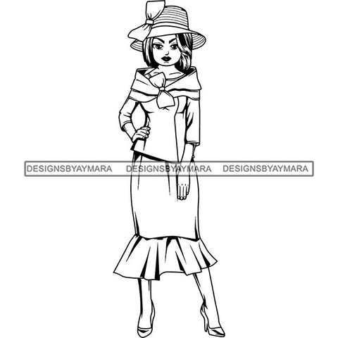 Afro Classy Lola Church Lady Glamour .SVG Clipart Vector Cutting Files For Circuit Silhouette Cricut and More!