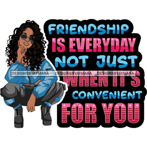 Afro Lola Squatting Bad Ass Life Quotes Confident Lady .SVG Clipart Vector Cutting Files