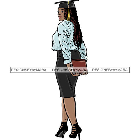 Graduation Achievement Hard Work Diploma Success Robe Cap Certificate College SVG Cutting Files