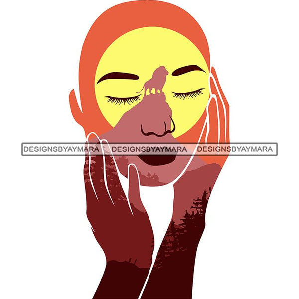 Sensual Woman Silhouette African Wildlife Proud Roots Safari Savanna Africa Continent Exotic Scenic SVG Cutting Files