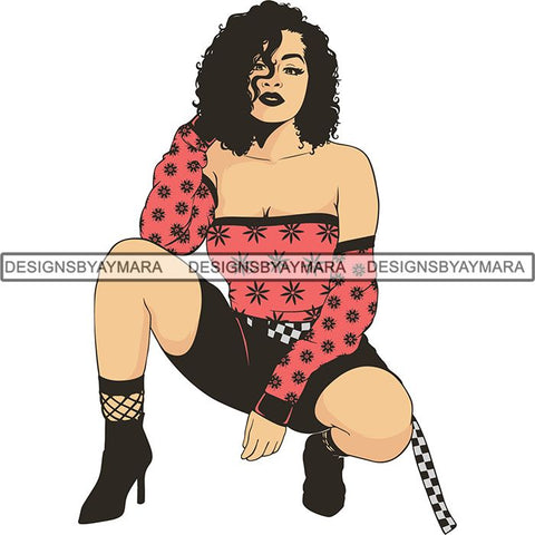 Afro Latin Woman SVG Curly Hairstyle Cutting Files For Silhouette Cricut and More