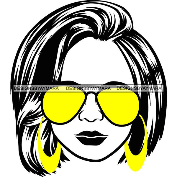 Afro Lola Boss Lady Dope Diva Glamour Wearing Glasses Accesories .SVG Cut Files