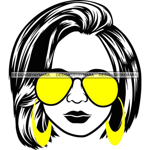 Afro Lola Boss Lady Dope Diva Glamour Wearing Glasses Accesories .SVG Cut Files