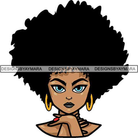 Afro Melanin Popping Lola Kinky Hair God Quotes SVG Cutting Files For Silhouette Cricut and More