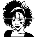 Ebony Afro Woman Nubian Melanin Brown Skin Makeup Model Glasses Accesories SVG Cut Files