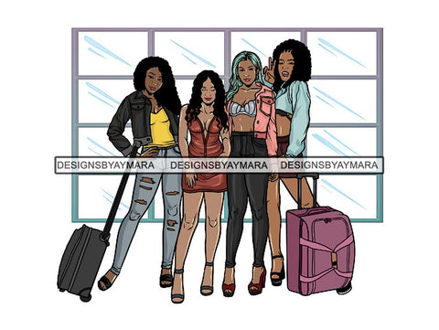 Ladies Trip Flight Getaway PNG Files For Print Not For Cutting