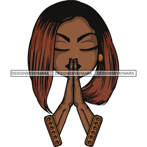 Afro Lola Praying Begging Asking God Lord Faith Strength .SVG Vector Clipart Cutting Files For Silhouette Cricut and More!