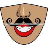 Funny Half Face Cute Designs For Mask Virus Protection SVG Cutting Files