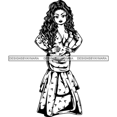 Afro Lola Boss Fashion Diva Glamour .SVG Cutting Files For Silhouette and Cricut and More!