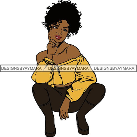 Afro Independent Successful Woman SVG Cutting Files For Silhouette Cricut and More