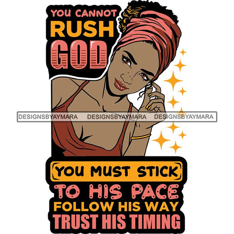 Afro Black Proud Woman Lord God Quotes SVG Cutting Files For Silhouette Cricut and More