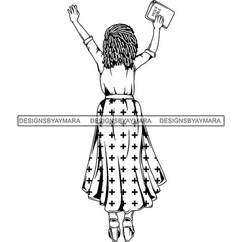 Afro Lola Praying Begging Asking God Lord Faith Strength .SVG Vector Clipart Cutting Files For Silhouette Cricut and More!