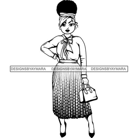 Afro Classy Lola Elegance Glamour Church Lady .SVG Clipart Vector Cutting Files For Circuit Silhouette Cricut and More!