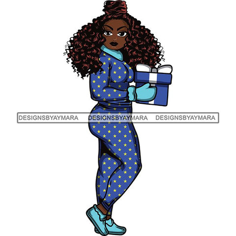 Afro Lola Christmas Winter Pajamas Gift .SVG Cutting Files For Silhouette and Cricut and More!