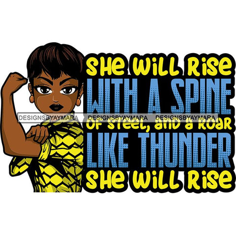 Afro Lola Strong Lady We can Do It Woman Power Flexing Arms Believe in Yourself Quotes .SVG Cutting Files For Silhouette and Cricut and More!