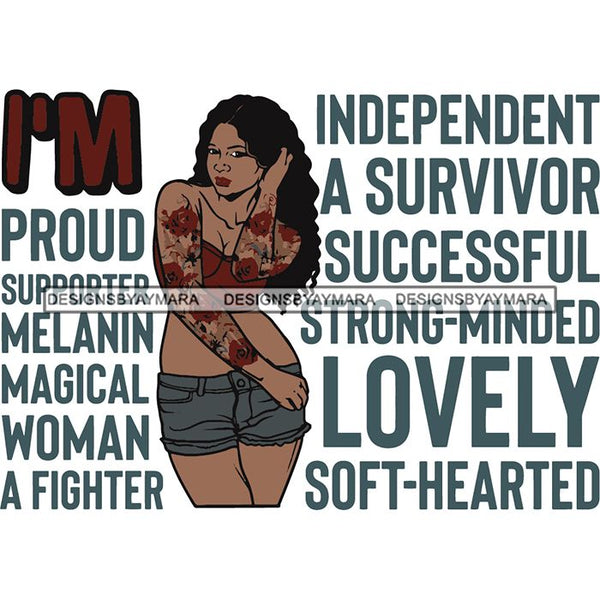 Afro Woman I'm Successful Quotes SVG Files For Cutting and More!