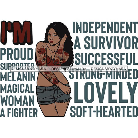 Afro Woman I'm Successful Quotes SVG Files For Cutting and More!