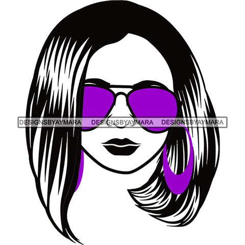 Afro Lola Boss Lady Dope Diva Glamour Wearing Glasses Accesories .SVG Cut Files