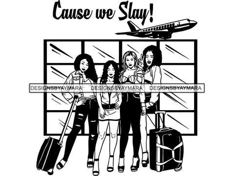 Ladies Trip Flight Getaway SVG Cut Files For Silhouette and Cricut