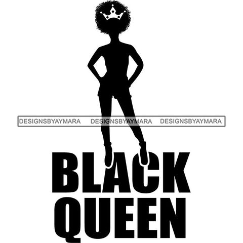 Black Queen Afro Woman Silhouette Designs Goddess Praying Blessed Life Diva SVG Files For Cutting and More!