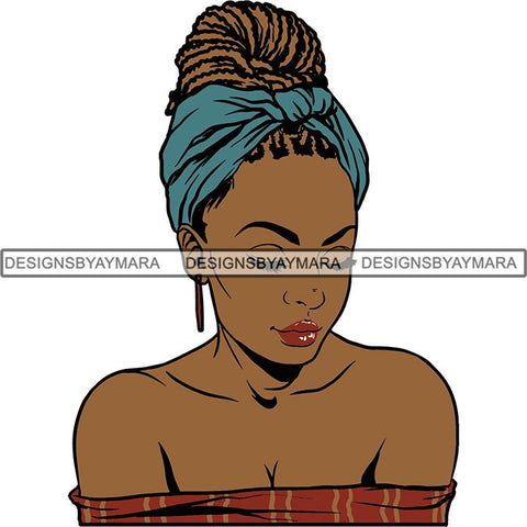 Afro Woman SVG Turban Head Wrap Cutting Files For Silhouette Cricut and More