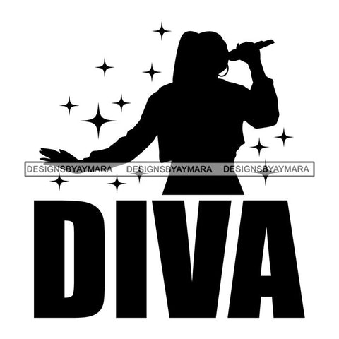 Black Queen Afro Woman Silhouette Designs Goddess Praying Blessed Life Diva SVG Files For Cutting and More!
