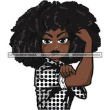 Afro Strong Lola Flexing We Can Do It Woman Power .SVG Cutting Files For Silhouette Cricut and More!